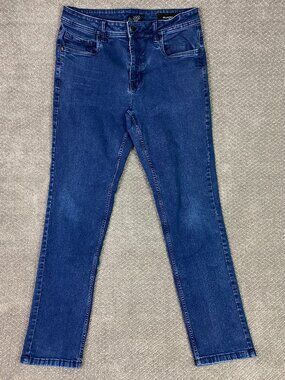 The Perfect Jean NYC Athletic Fit Jeans Mens 34x34 Measures 33x32 Stretch Blue